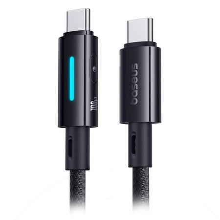 Cablu USB-C la USB-C 100W 2 m negru cu buton control Baseus BRA014411