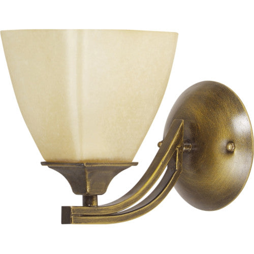 Aplica Baldo Ap1, Metal Bronz Antic + Abajur Sticla Crem, 1 X E27