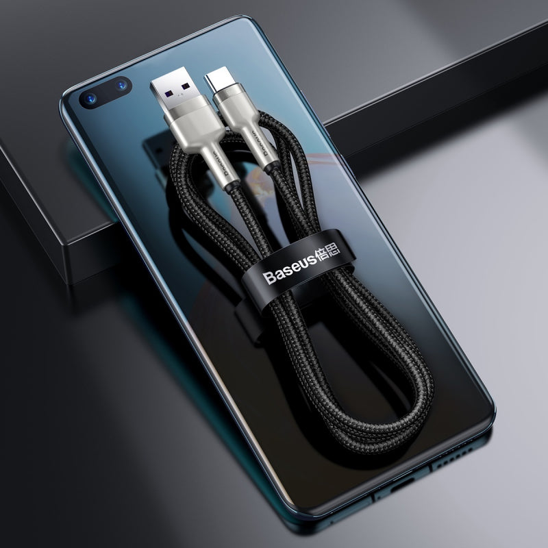 Cablu USB-A la USB-C Cafule de 1 m din nailon împletit Baseus CAKF000101