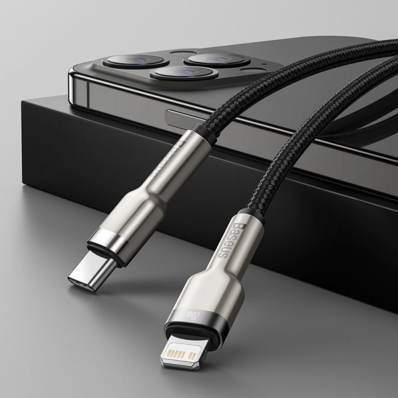 Cablu USB-C la Lightning cu încărcare rapidă PD 20 W și lungime 0,25 m Baseus CATLJK-01