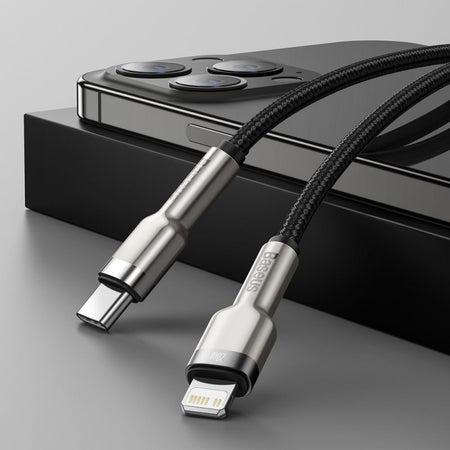 Cablu USB-C la Lightning cu încărcare rapidă PD 20 W și lungime 0,25 m Baseus CATLJK-01