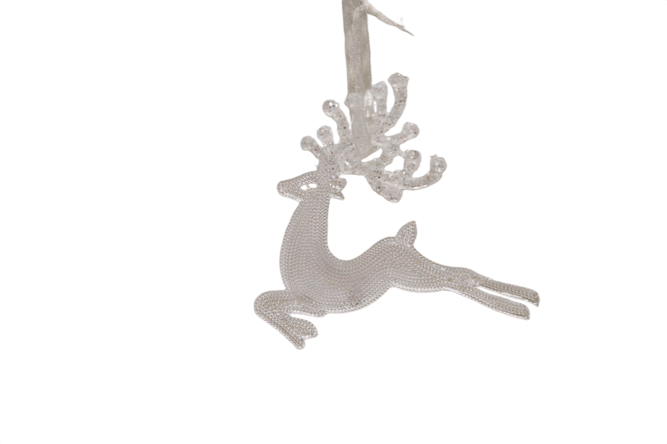 ORNAMENT BRAD ALB TRANSPARENT 10X10CM XMAS
