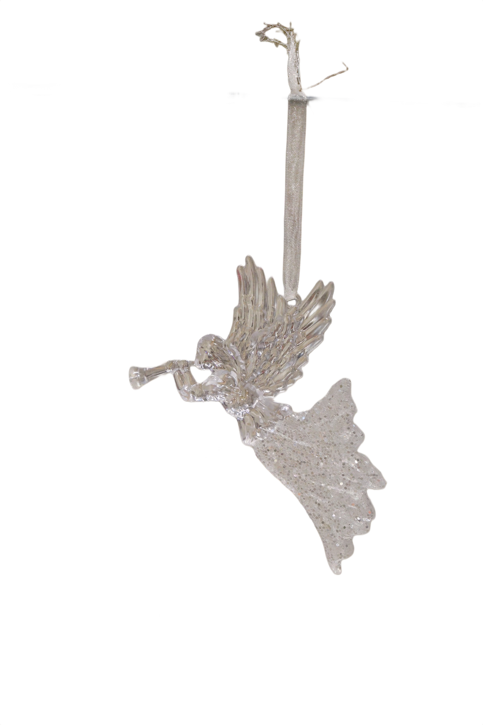 ORNAMENT BRAD INGER ALB TRANSPARENT 10X7CM XMAS