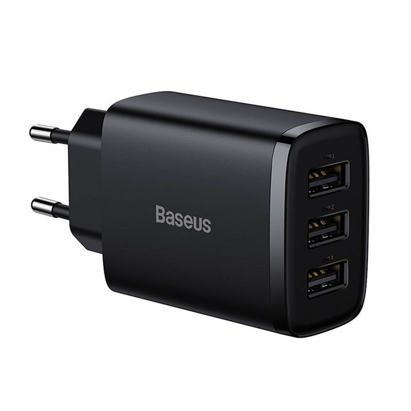 Încărcător de rețea cu 3 porturi USB-A de 17 W Baseus CCXJ020101