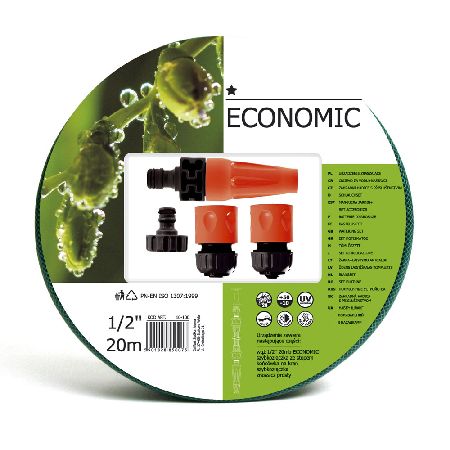 Furtun apă 1/2" 20 m cu stropitor, conector și cuple Cellfast CF10100