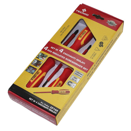Set 4 șurubelnițe izolate VDE 1000 V de electrician cu tester de tensiune Velamp CF144