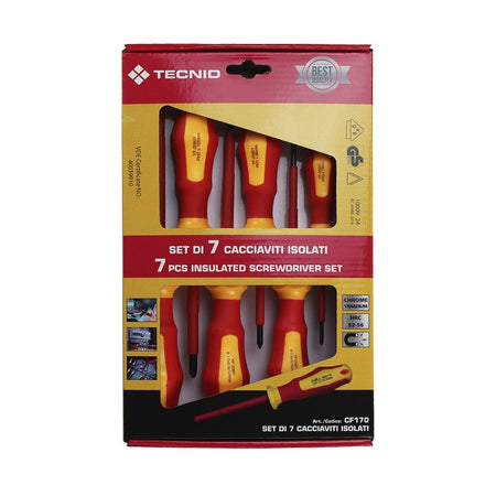 Set șurubelnițe izolate la 1000 V 7 piese cu tester de tensiune Velamp CF170