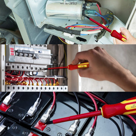 Set șurubelnițe izolate la 1000 V 7 piese cu tester de tensiune Velamp CF170
