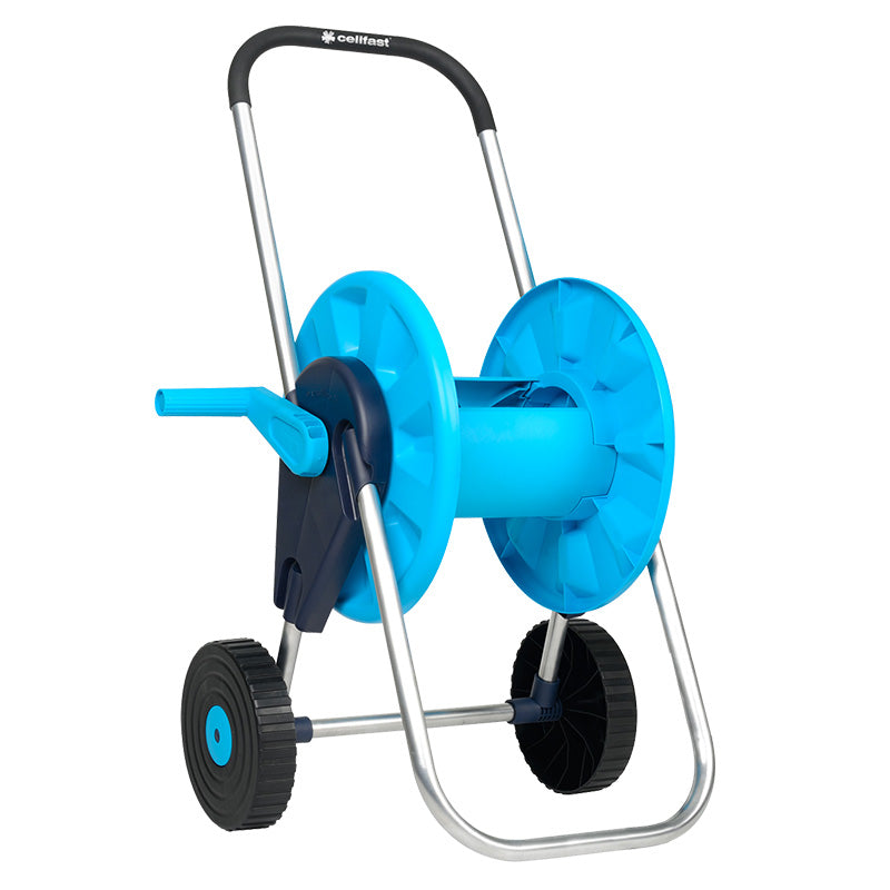 Derulator furtun cu cărucior Cellfast, cadru aluminiu, pentru furtun 1/2"