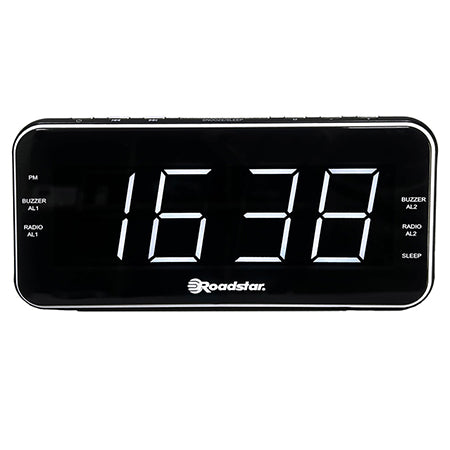 Ceas deșteptător radio FM retro, design vintage, negru, Roadstar CLR-2615