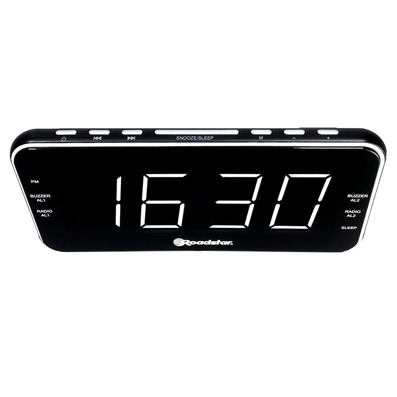 Ceas deșteptător radio FM retro, design vintage, negru, Roadstar CLR-2615