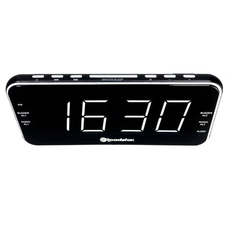Ceas deșteptător radio FM retro, design vintage, negru, Roadstar CLR-2615