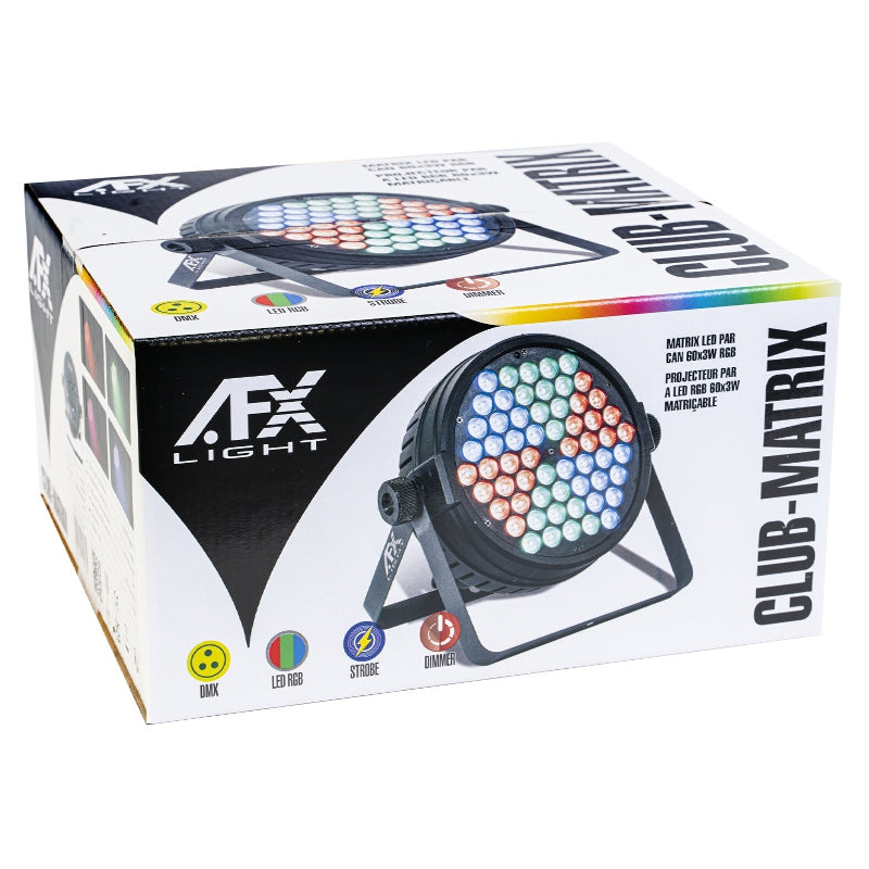 PAR RGB Matrix 60×3W, efecte lumini DMX cu telecomandă AFX CLUB-MATRIX