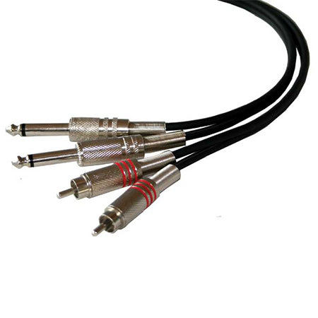 Cablu 2rca Tata/2jack 6.35 Mono 3m