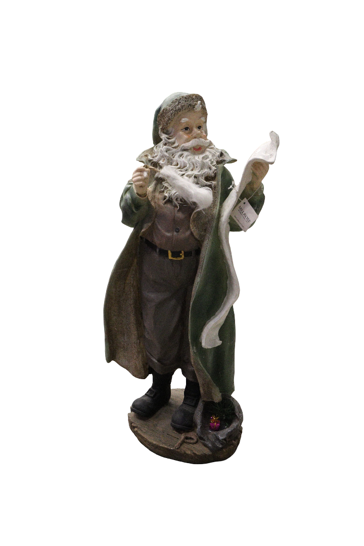 Figurina Rasina Mos Craciun Haina Verde 2855 Xmas