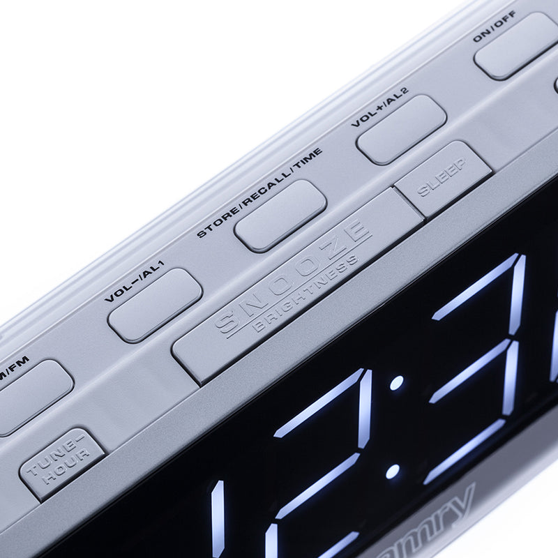 Ceas alarmă radio AM/FM, display LED, 2 alarme, snooze CR1156