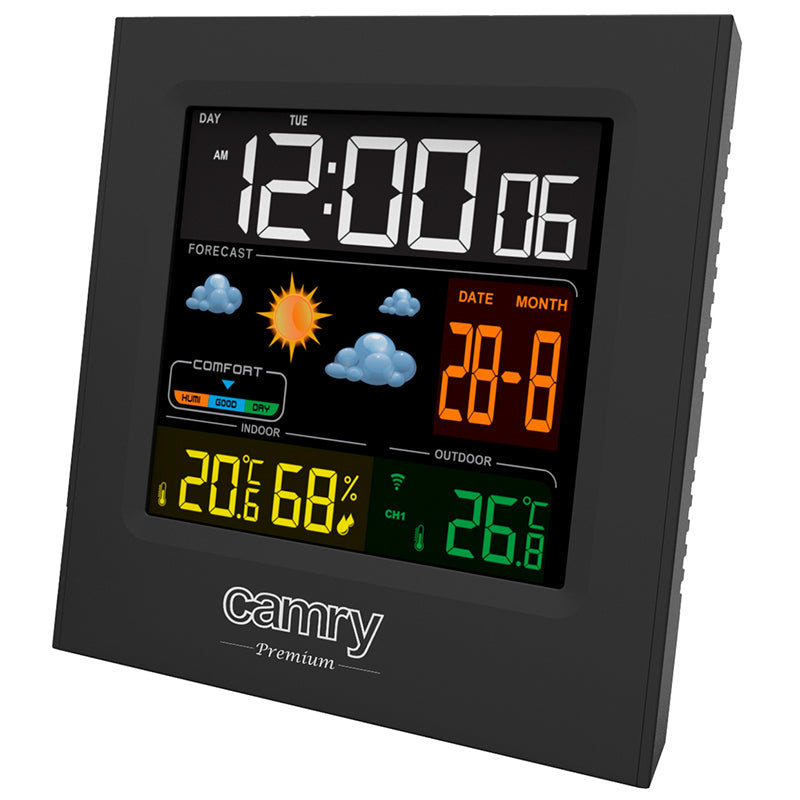 Stație meteo verticală cu ceas, termometru și higrometru Camry CR1166