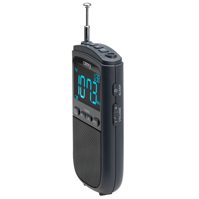 Mini radio portabil cu ceas LCD, FM AM, USB-C Camry CR1905