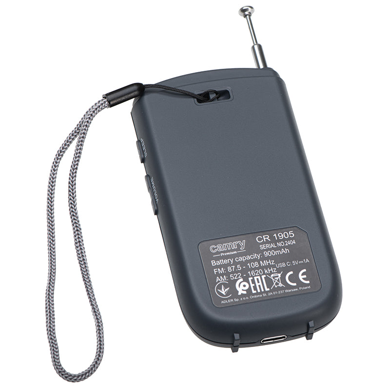 Mini radio portabil cu ceas LCD, FM AM, USB-C Camry CR1905