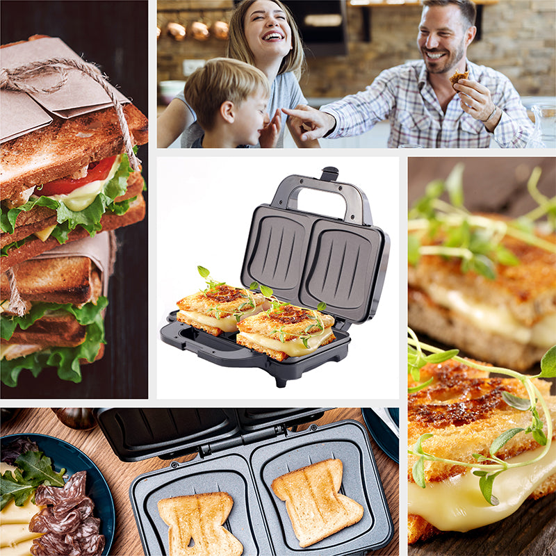 Sandwich maker XL 1300 W, antiaderent, plăci mari, inox Camry CR3054