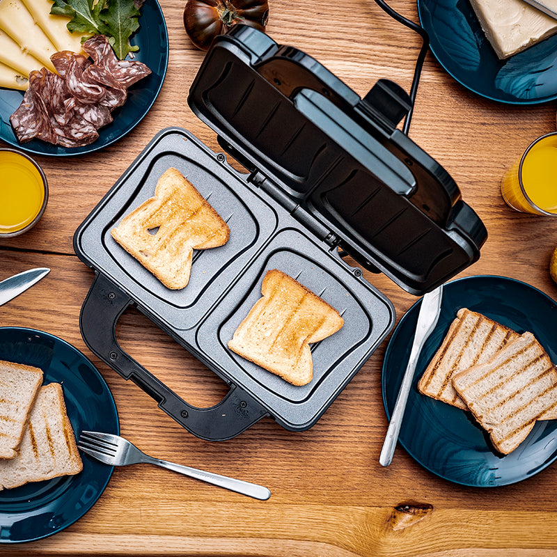 Sandwich maker XL 1300 W, antiaderent, plăci mari, inox Camry CR3054