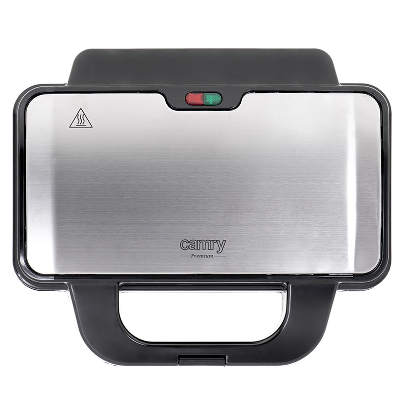Sandwich maker XL 1300 W, antiaderent, plăci mari, inox Camry CR3054