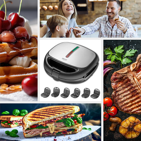 Sandwich maker 6 în 1 antiaderent 1200 W plăci interschimbabile Camry CR3057