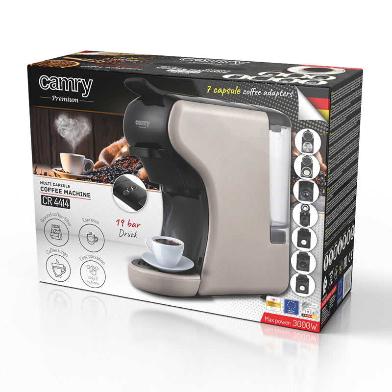 Espressor capsule 19 bar multi-capsule cu pompa profesională Camry CR 4414