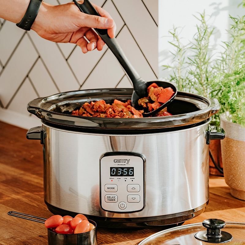 Slow cooker 4,7 l cu bol ceramic, afisaj LED, 270 W Camry CR6414