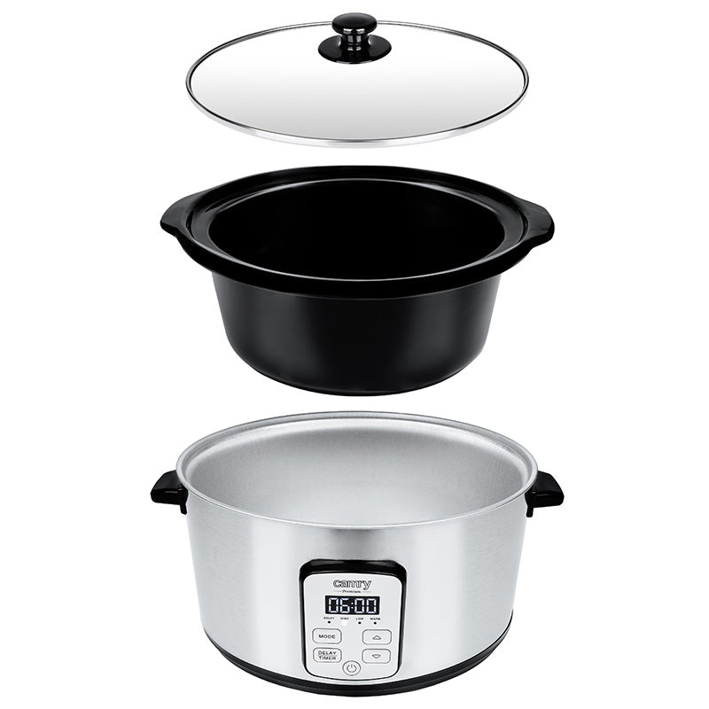 Slow cooker 4,7 l cu bol ceramic, afisaj LED, 270 W Camry CR6414