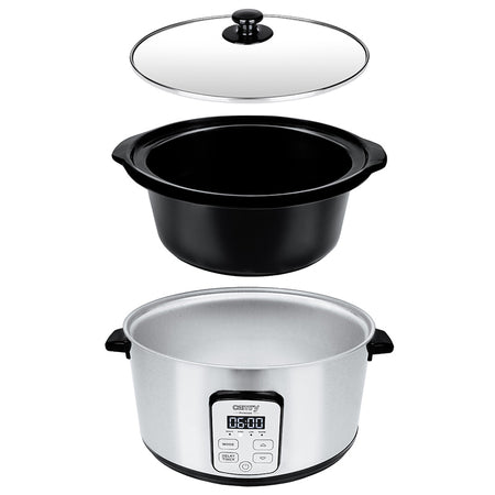 Slow cooker 4,7 l cu bol ceramic, afisaj LED, 270 W Camry CR6414