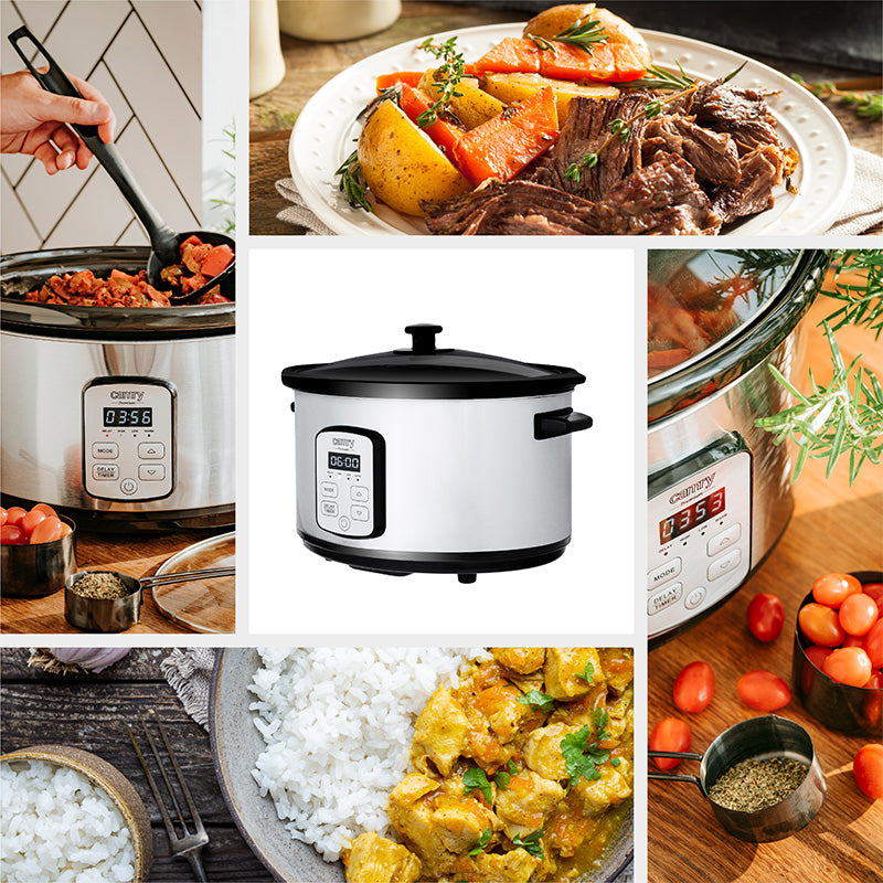 Slow cooker 4,7 l cu bol ceramic, afisaj LED, 270 W Camry CR6414