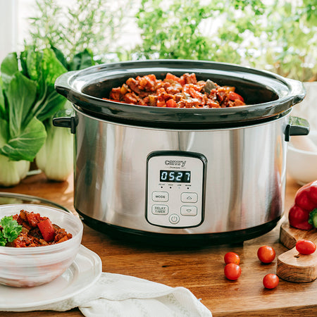 Slow cooker 4,7 l cu bol ceramic, afisaj LED, 270 W Camry CR6414