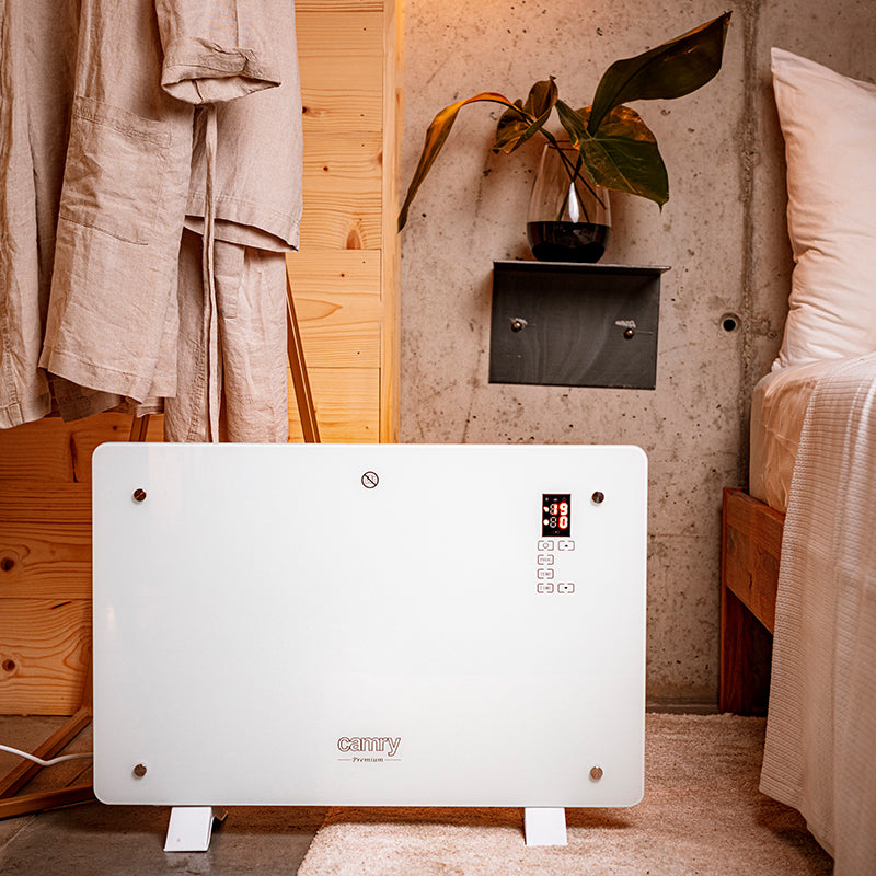 Convector sticlă cu telecomandă, panou touch, 1500 W, Camry CR7721