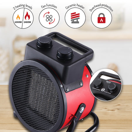 Aerotermă ceramică cu 2 trepte de putere de 2400 W și carcasă metalică Camry CR7743