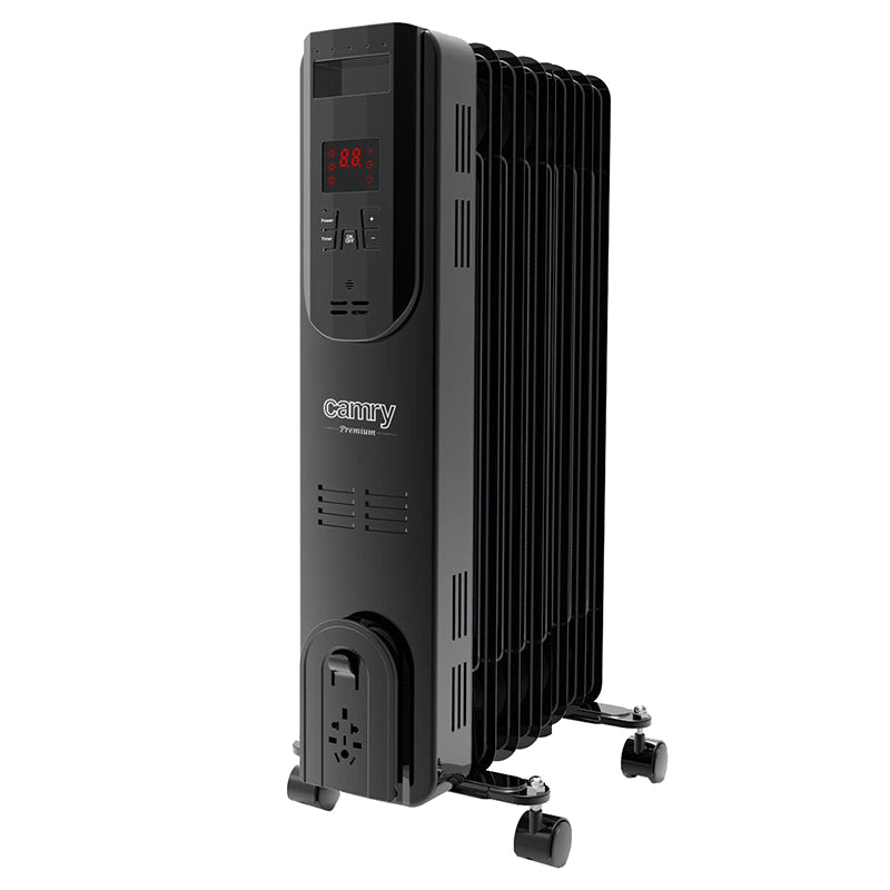 Radiator cu ulei, 7 elementi, LED, 1500 W, telecomandă, Camry CR7812