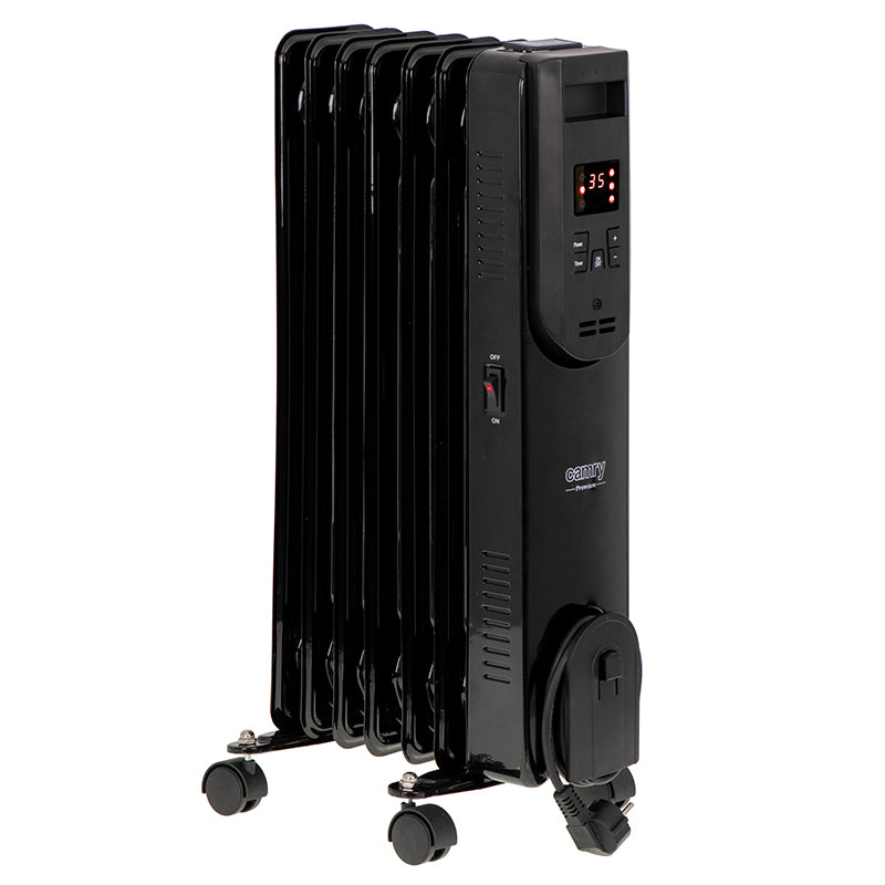 Radiator cu ulei, 7 elementi, LED, 1500 W, telecomandă, Camry CR7812