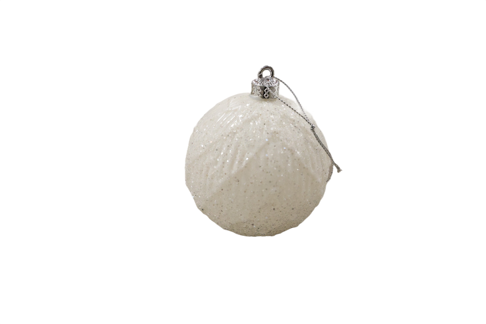 Glob 8cm Alb Romburi Argintii A1-316010w+S8 Xmas