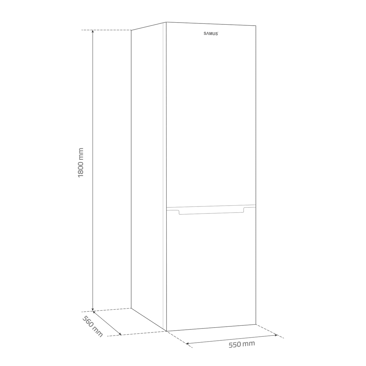Combina Frigorifica Samus , 262 Litri, Clasa E, H 180 Cm, Negru