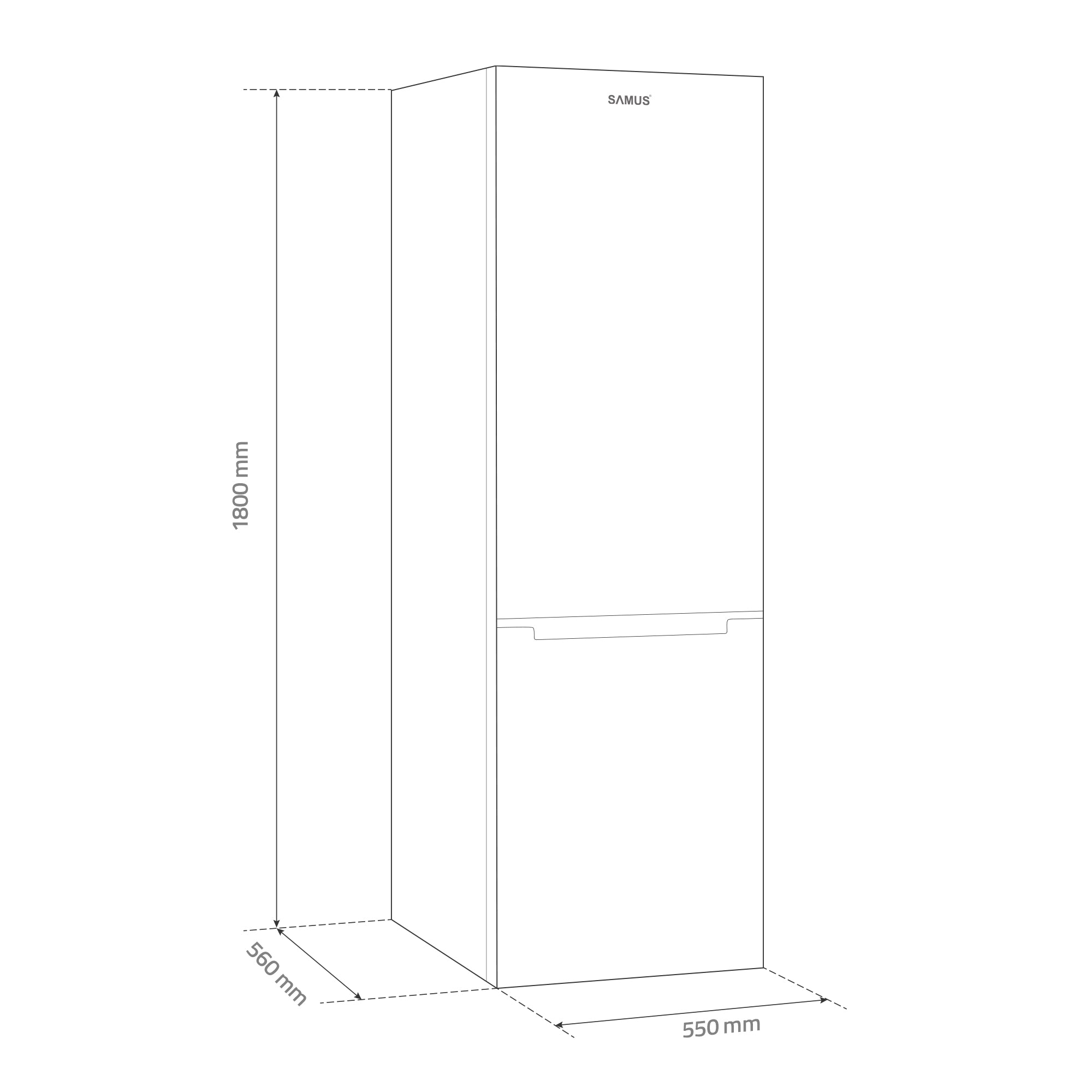 Combina Frigorifica Samus , 262 Litri, Clasa E, H 180 Cm, Negru