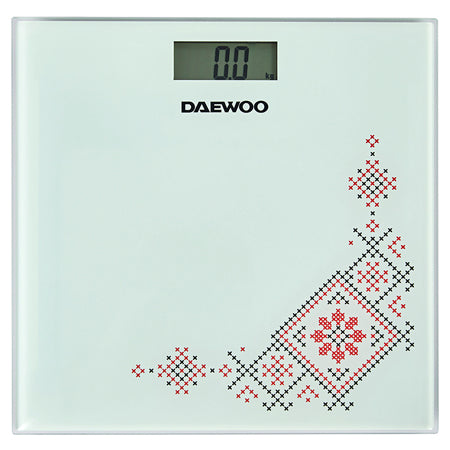 Cântar electronic de persoane din sticlă securizată cu afișaj LCD și capacitate de 150 kg Daewoo D-DBS210R