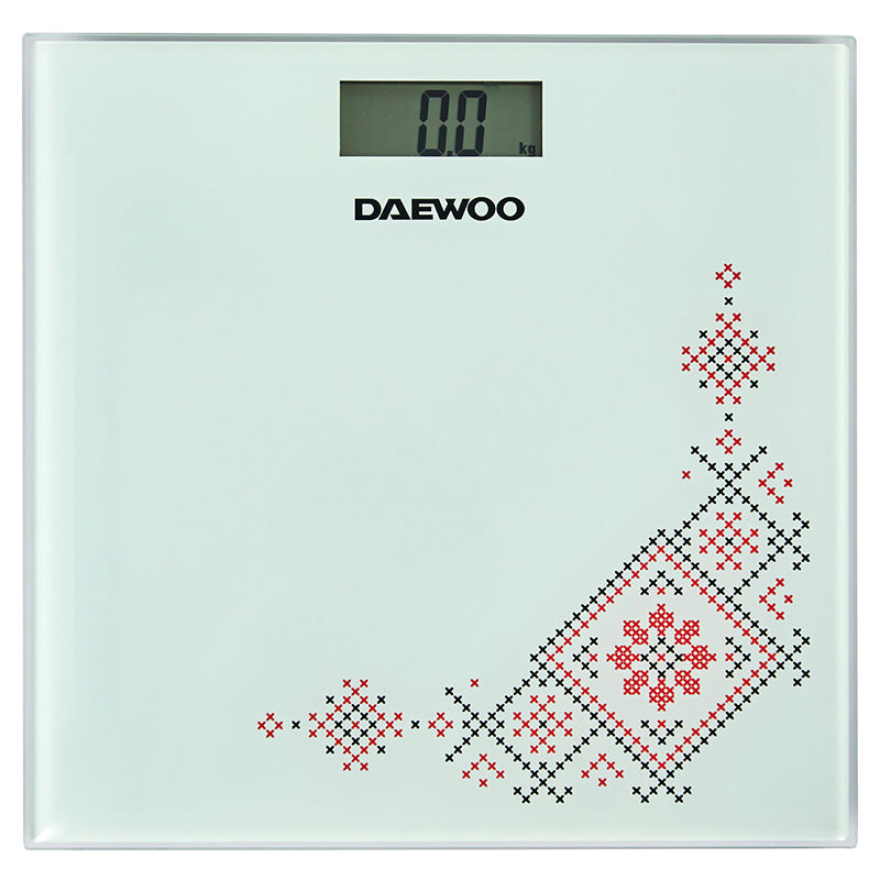 Cântar electronic de persoane din sticlă securizată cu afișaj LCD și capacitate de 150 kg Daewoo D-DBS210R