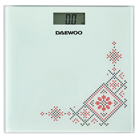 Cântar electronic de persoane din sticlă securizată cu afișaj LCD și capacitate de 150 kg Daewoo D-DBS210R