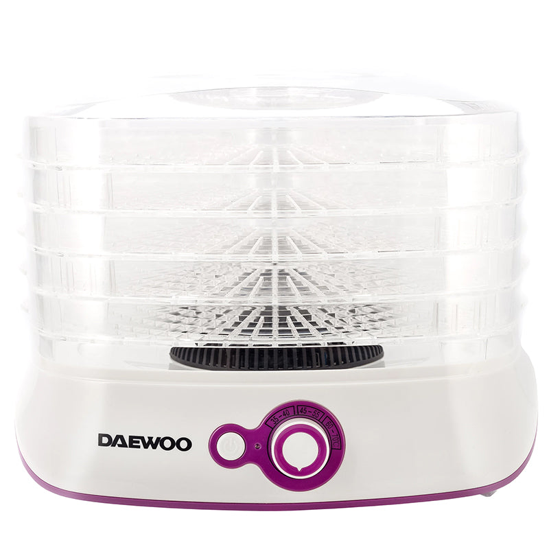 Deshidrator alimente cu 5 tăvi, 500 W, termostat, mecanic, Daewoo D-DD450W