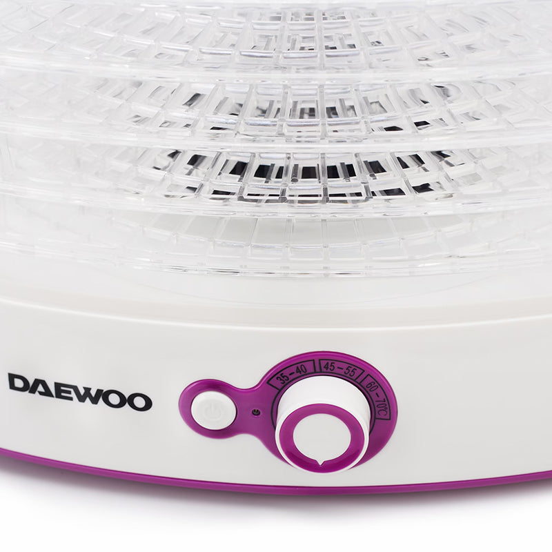 Deshidrator alimente cu 5 tăvi, 500 W, termostat, mecanic, Daewoo D-DD450W