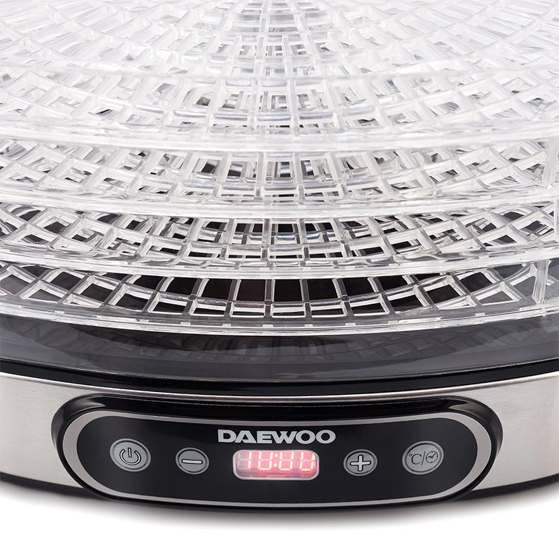 Deshidrator alimente 5 tăvi, digital, inox, 500 W Daewoo D-DD500S