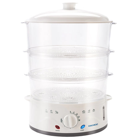 Aparat de gătit cu aburi steamer 900 W, panou mecanic, 8.5 l, alb Daewoo D-DFS900W