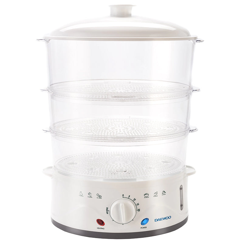 Aparat de gătit cu aburi steamer 900 W, panou mecanic, 8.5 l, alb Daewoo D-DFS900W