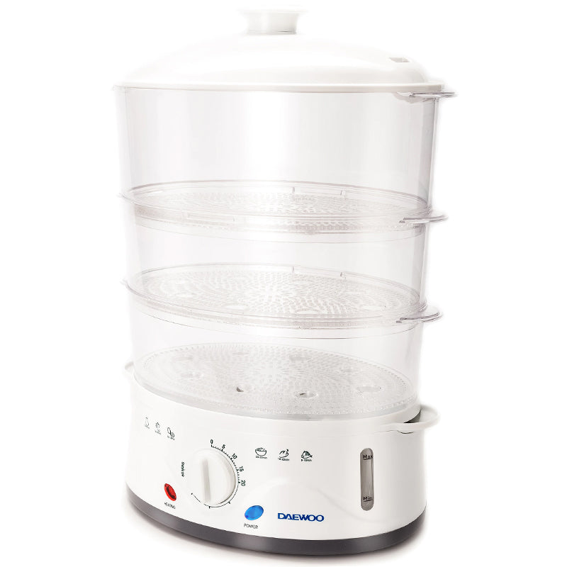 Aparat de gătit cu aburi steamer 900 W, panou mecanic, 8.5 l, alb Daewoo D-DFS900W