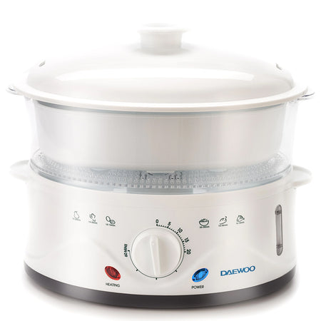 Aparat de gătit cu aburi steamer 900 W, panou mecanic, 8.5 l, alb Daewoo D-DFS900W